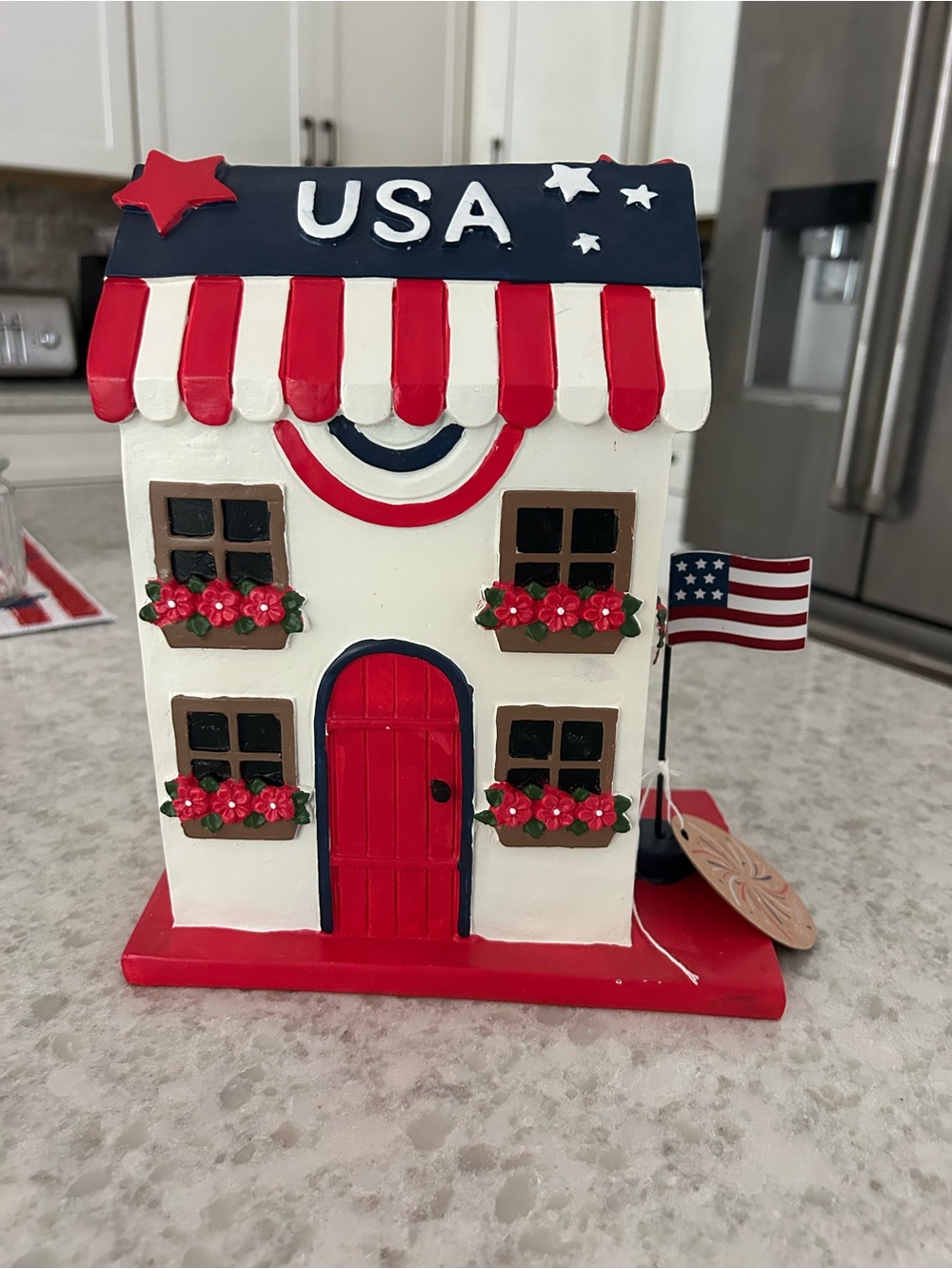 “New” Stars & Stripes Patriotic Decorative House - Red, White & Blue